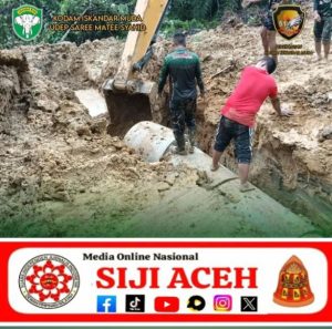 Satgas TMMD Reguler Ke-128 Kodim 0117/Aceh Tamiang Kebut Pemasangan Gorong-Gorong di Desa Suka Makmur